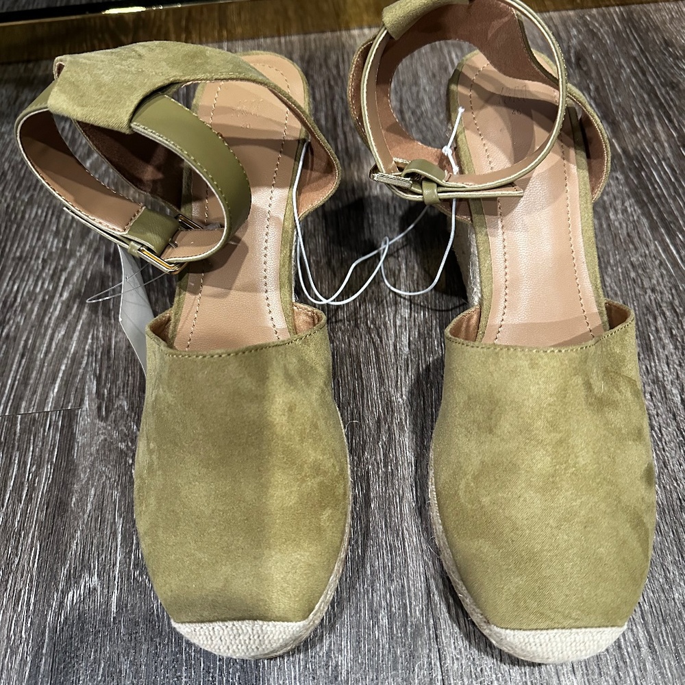 HM VEGAN SUEDE ESPADRILLES | SAGE
